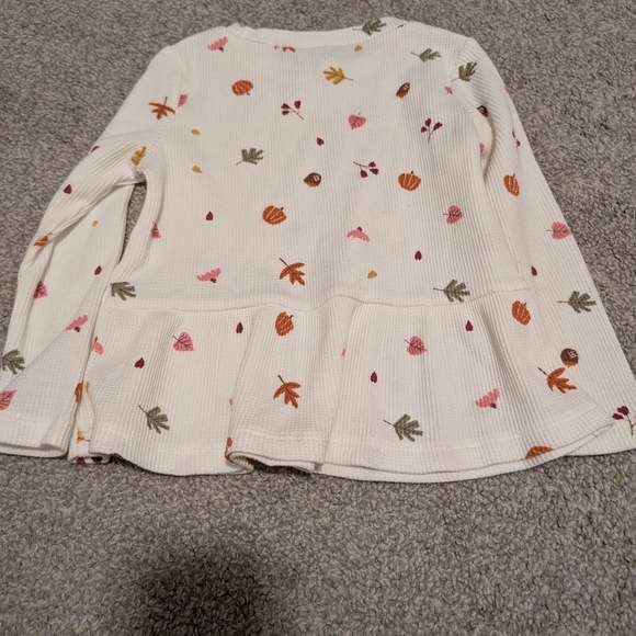 3 For $12 Okie Dokie Cream Autumn Print Long Sleeve Tee - Picture 3 of 3